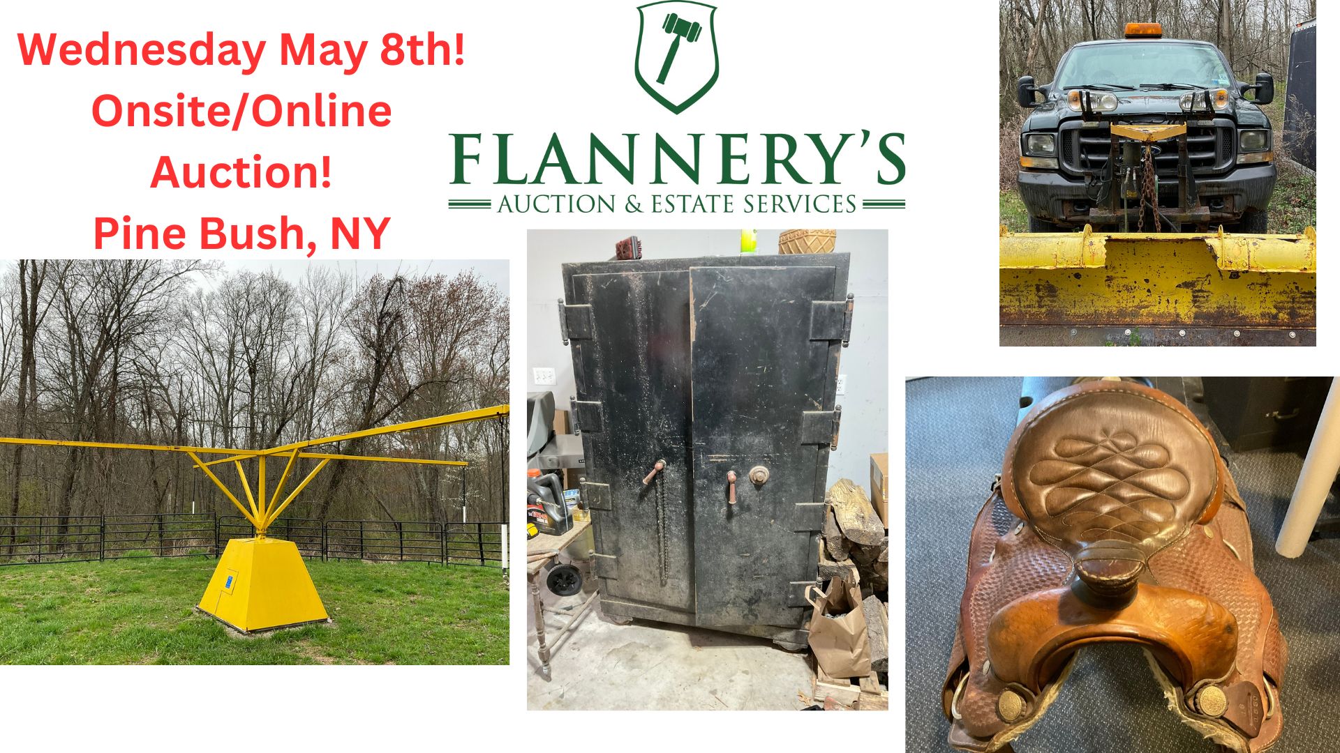 ONLINE AUCTION ONLY- PICK UP ONSITE PINE BUSH, NY HORSE WALKER FORD F250 & More!