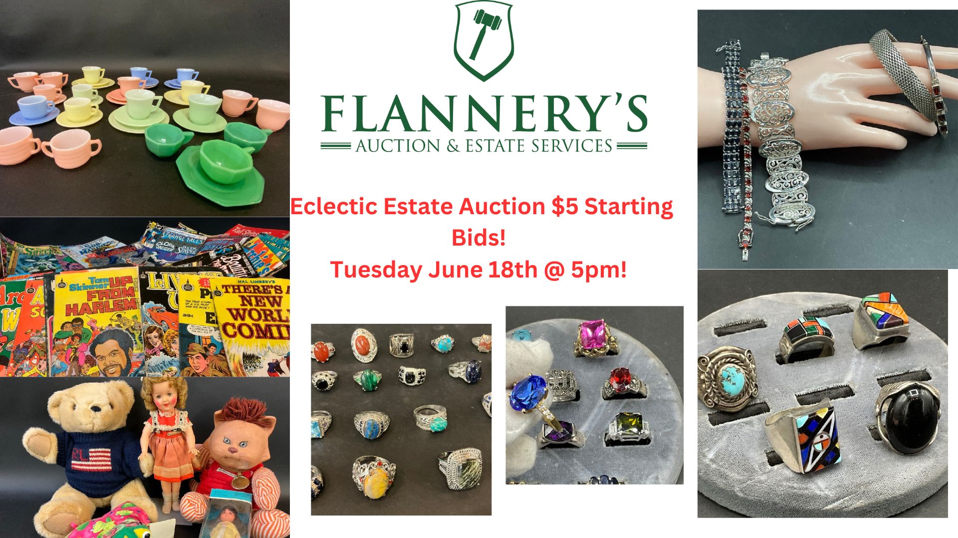 Eclectic $5 Estate Clothing, Jewelry, Antiques, Collectibles and Accessories Auction! Online Only