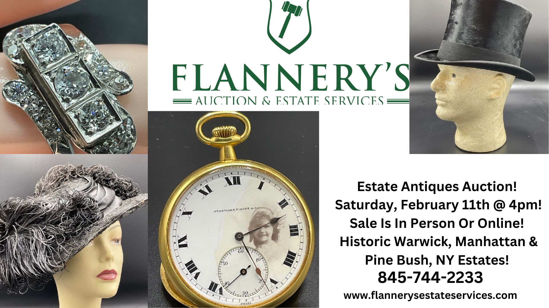 Estate Antiques, Jewelry, Coins And Art Auction, Saturday February 11th @ 4pm! Historic Warwick *Manhattan * Pine Bush Estates!